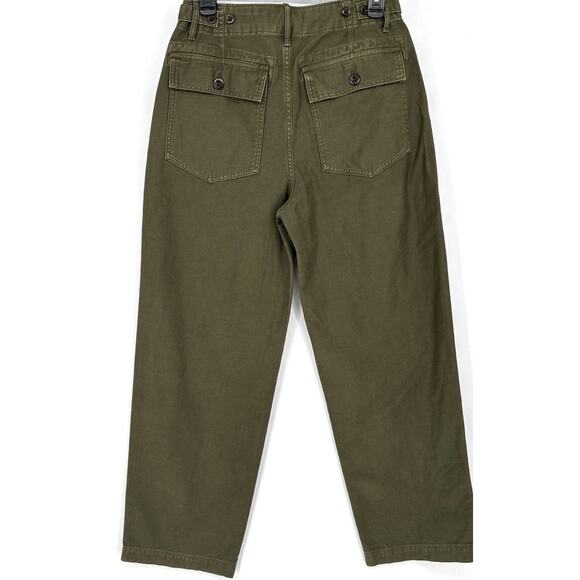 NWT Outerknown Sz 28 Olive Green Utility Military Organic Ctn Wide Leg Pockets - Picture 4 of 12